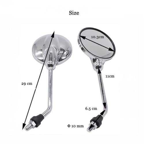 Rétroviseur moto chromé universel 8mm 10mm rétroviseurs Yamaha XVS