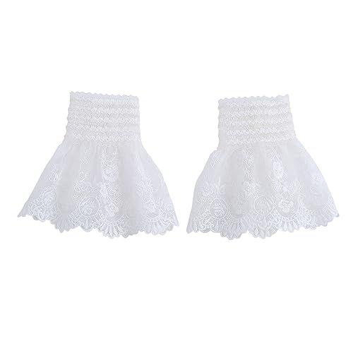 Punhos Pulso Fada Destacáveis ​​elegante Bordado Queimado Plissado Babados Punhos Renda Falsa Camiso