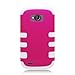 AIMO Progressive Combat Armor Case for ZTE Savvy Z750C [Straight Talk, Net10] - (White / Pink)