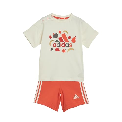 Conjunto camiseta y pantalón corto adidas Essentials Allover Print para bebé de estilo unisex