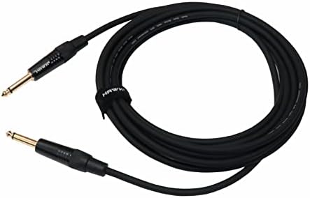 Snungphir Hawk Proaudio Smpg010 Gold Series 6.35Mm Ts Male To 6.35Mm Ts Male With Cable Tie - 3 Meter (Black)