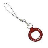 [HERBE] 丸リングストラップ 英語 メッセージ スマートフォン ストラップ 本革 レザー レッド Have a nice day!（よい一日を）