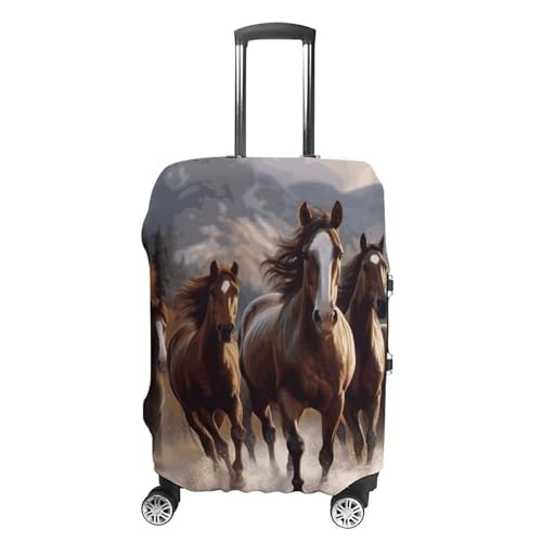 Horses Printed Luggage Cover Protector, Fits 18-32 Inch Luggage