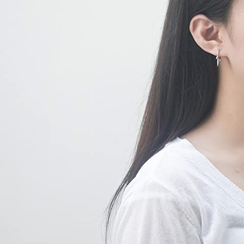 BOUDDA Steampunk 925 Sterling Silver Spike Hoop