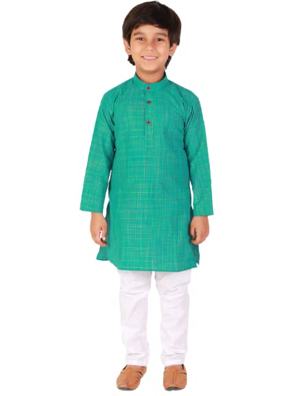 Image of Pro-Ethic Style Developer Kids Cotton Solid Ethnic Kurta Pajama Set|Traditional Style Kurta Pajama