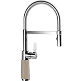 QUALITÄT: Die hochwertige braune Küchen-Armatur mit einem Armaturenmaß von 436 mm Höhe und 196 mm Ausladung verfügt über einen festen Auslauf mit einem Schwenkradius von 150°