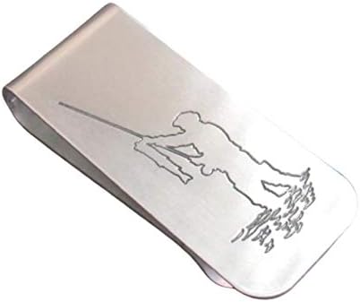 Clip de dinero para pesca con mosca, varios metales, personaliza con texto en ambos lados