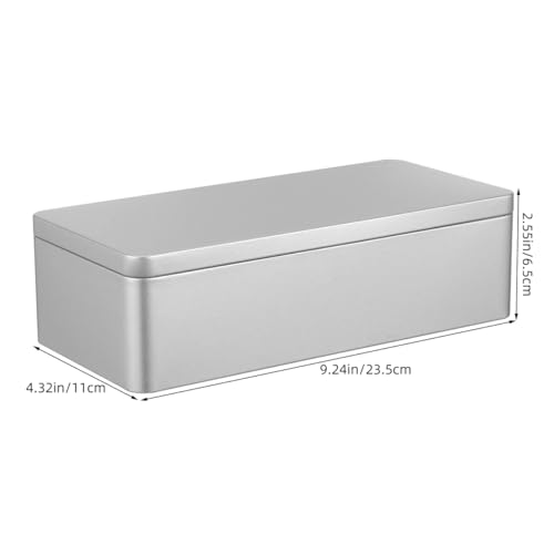 Cabilock Metall Blechdose Mit Deckel Rechteckige Aufbewahrungsdose Teeblätter Weißblechbehälter Für Den Täglichen Gebrauch -23,5 x 11 x 6,5 cm