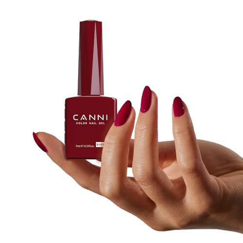 Image of CANNI Red Gel Nail Polish, 1Pcs Dark Red Gel Polish Color Nail Polish High Gloss Soak Off U V Gel Nail Manicure Salon DIY