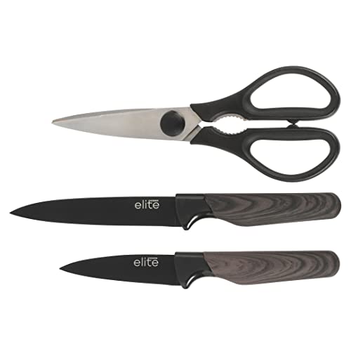 Gibson Soho Lounge 13 Piece Cutlery Set W/Acrylic Wood Block And Wood Soft Touch Handles #TOP4