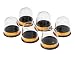 01liv. Set of 12 Aroma Cups with Display Stand Canister Airtight Glass Tea Storage Jars with Silicone Rubber Base for Loose Tea