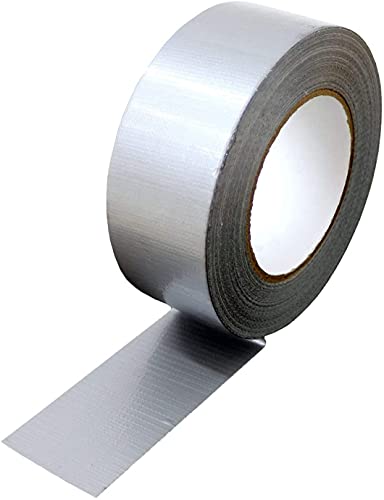 Image of Silver Gaffer Tape | 48mm x 50m | Cloth Duct Waterproof | Heavy Duty | Craft Electrical Weather Resistant Tape (1 ROLL)