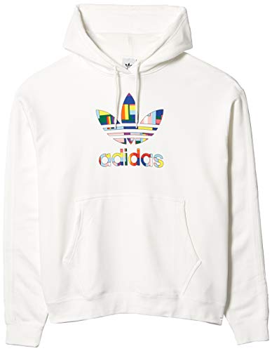 adidas Originals mens Pride Flag Fill Hoodie White/Multicolor Large