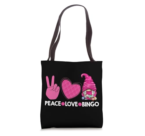 Bolsa Tote divertida Peace Love Bingo unisex miniatura 1