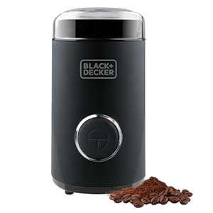 BLACK+DECKER – Elektrische Molen | BXCG150E | Voor Koffie, Noten, Kruiden, Zaden | Snel | 150W | 50g | Roestvrijstalen Container en Messen