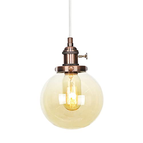 Lampe suspendue avec interrupteur en métal industriel vintage HNVBDOPAE