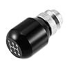 X AUTOHAUX 1 Set 5 Speed Car Adjustable Gear Shift Knob Aluminum Alloy Black #4