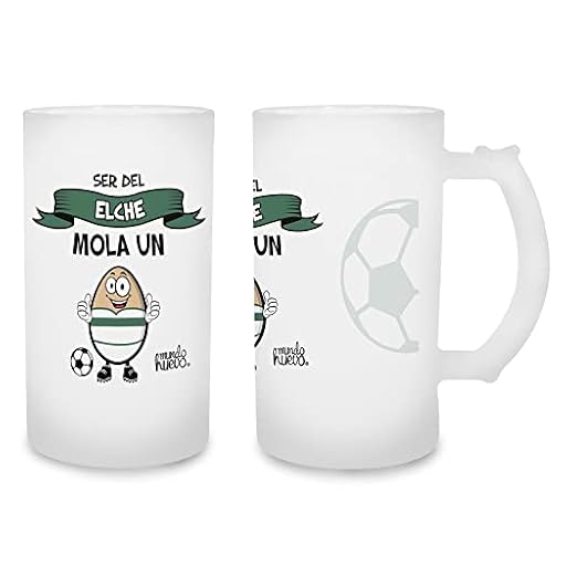 Jarra de cerveza Ser del Elche mola un huevo. Cristal esmerilado de primera calidad AAA. 80 x 150 mm. 500 ml | Ya disponible en tu tienda friki favorita! En mundofriki.es!