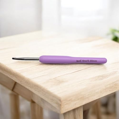 Image of Ushaworks Crochet Hook Soft Grip Crochet Needle with Aluminum Hook - Comfortable Yarn Tool for Crochet Needles, Knitting Needles, Crochet Kit, Knitting Kit, Knitting Needle Set, Crochet Needle, Crochet Set 1 Pcs (Crochet hook, 6 No /5MM)