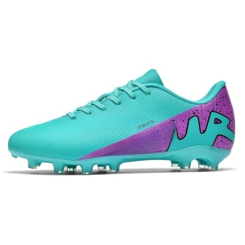 IFIKK Scarpe da Calcio Uomo Turf, Unisex, Allenamento Professionale, Antiscivolo, Turquoise, 38 EU