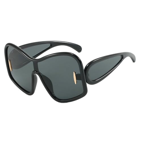 willochra Oversized Wave Maske Sunglasses For Women Men Fashion Vintage Sun Glasses Punk Large Frame Eyewear UV400 Shield F252