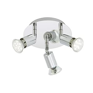 Briloner Leuchten 2229-038 plafonnier LED, Spots, Lampe de Salon, orientable, Métal, GU10, 3 W, Chrome