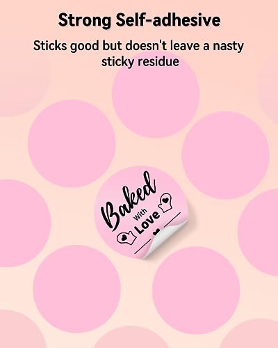 Image of Phomemo 2 inch Color Circle Thermal Label, Self-Adhesive Round Sticker Label, Circular Thermal Printer Label for Logo Design, Name /Price Tag, Thanks Card, Address, QR Code, 750 Labels /Roll, 4 Rolls, Pink