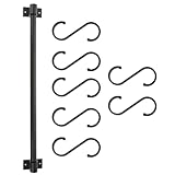 HEALEEP Estante Colgante para Utensilios de Cocina Multifuncional 50 Cm Negro de Aluminio Espacial 7 Ganchos Móviles sin Perforaciones para Organizar Ollas y Sartenes en Cocina Doméstica