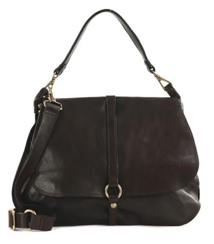 Campomaggi sac à bandoulière cuir 41 cm besace vintage italie maroquinerie