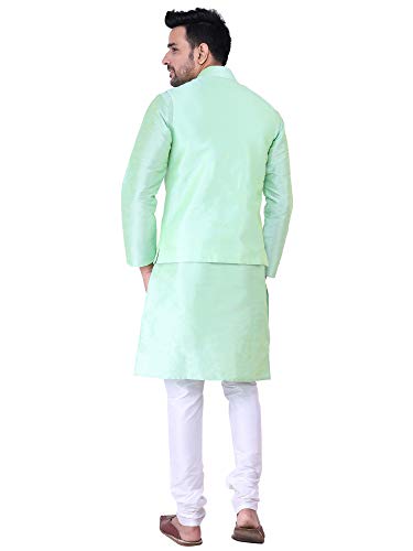 Image of Sadree Silk Men's Kurta Pajama Waistcoat or Nehru Jacket Set