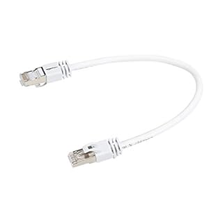 Amazon Basics Cavo di rete Ethernet patch Cat7 ad alta velocità gigabit con connettori RJ45, 0.3 m, confezione da 5, Bianco
