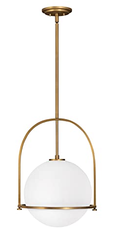 Hinkley Somerset Medium Pendant Light – Etched Opal Glass Modern