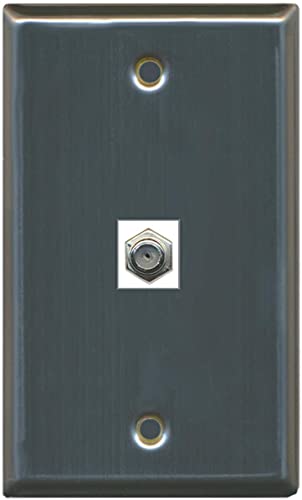 Câble coaxial TV plaque murale RiteAV 1 gang plat en acier inoxydable pour prise d'antenne