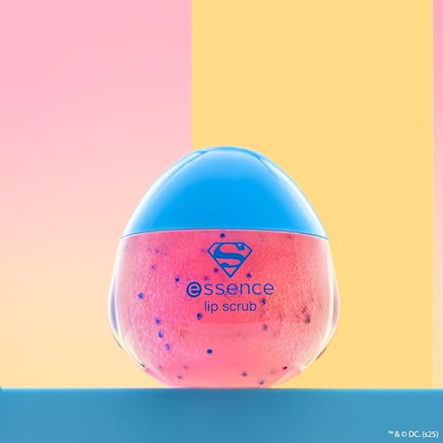 essence Superman lip scrub, Lippenpeeling, mit Vitaminen, natürlich, ohne Parabene, ohne Mikroplastikpartikel, Nanopartikel frei, glutenfrei, 3er Pack (3x11g)