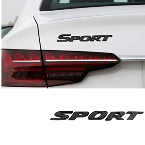 Image of ZOUXO 2 Pcs Sport Emblem Car Decal, 3D Metal Sticker, Self-Adhesive Logo Nameplate Badge, Black, Vehicle Specific, Car, Automotive Decorative Emblems