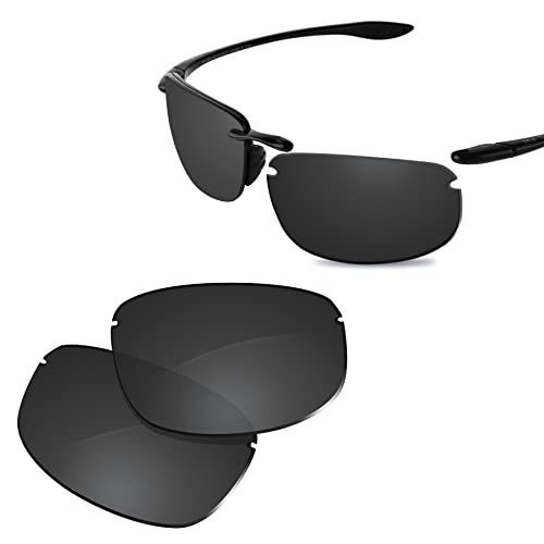Glintbay 100% Precise-Fit Replacement Sunglass Lenses for Maui Jim Ho'okipa MJ407 - Polarized Advanced Black