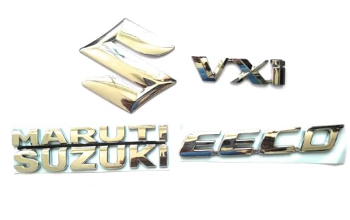 Image of Car Name Emblem Monogram Logo Sign Badge Decals Sticker Chrome Plastic for (Maruti Suzuki Eeco VXI)