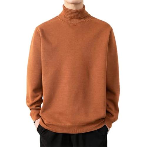 Men's Thick Knit Sweater Warm Solid Color Classic Pullover Casual Korean Style Winter Jumper