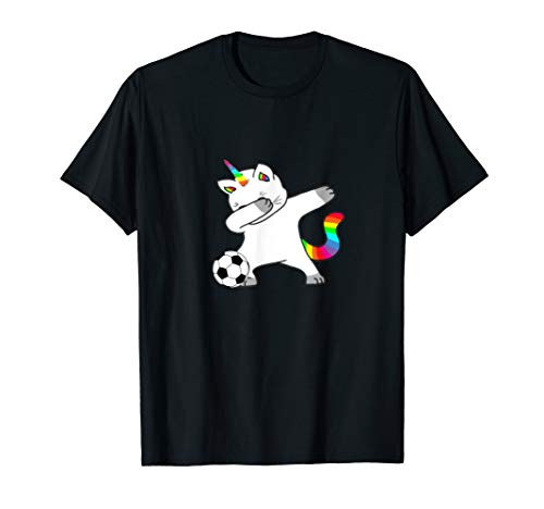 Cat Unicorn Caticorn Play Soccer Cute Funny Girls Gift T-Shirt