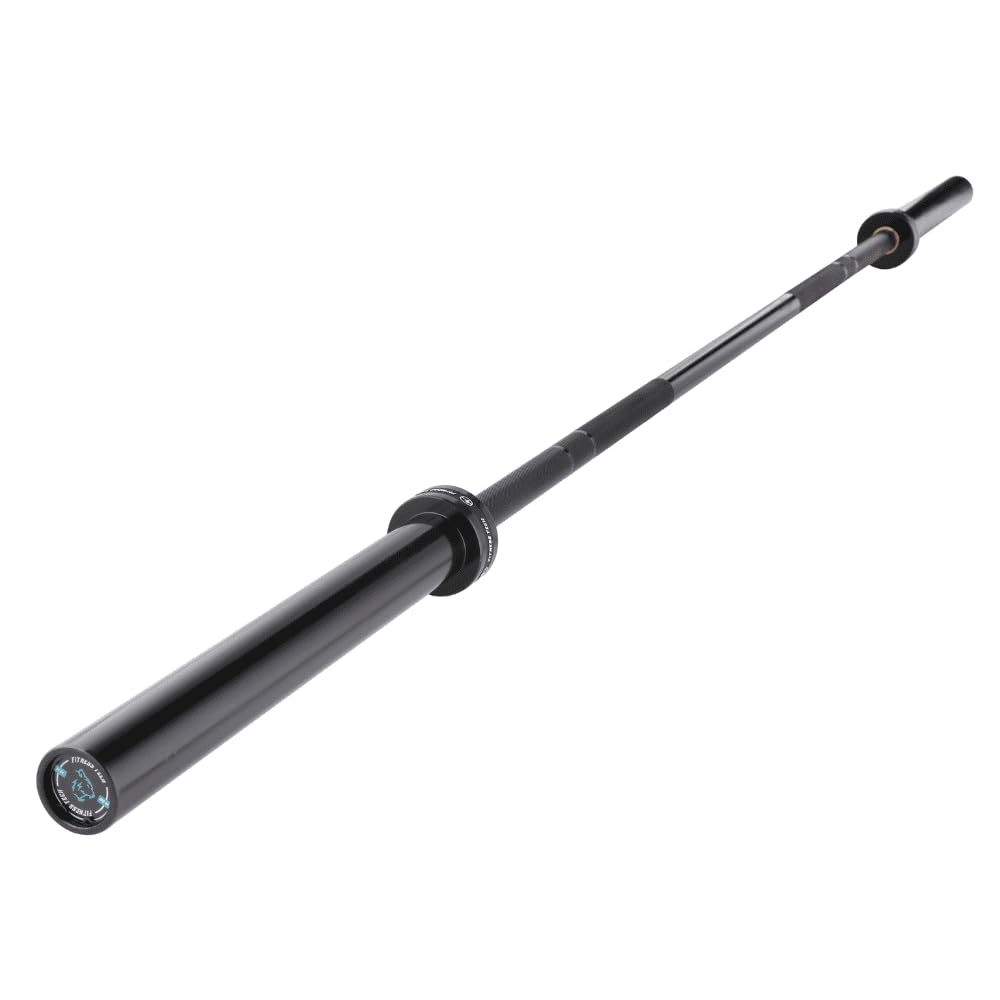 Barra Olímpica Profesional 220 cm – 50 mm – 8 Rodamientos por Lado – Carga Máxima 454 kg – 20 kg – Powerlifting, Cross Training y Halterofilia – Color Negro – Fitness Tech