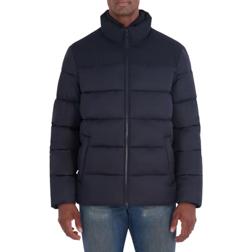 Image of Nautica Men's Ripstop Puffer Jacket - Water Resistant Bib Front Insulated Winter Coat