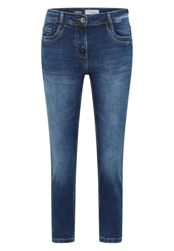 Cecil Mid Waist Slim Leg Jeans im Casual Fit mid Blue Used wash 30 – Ansicht 3
