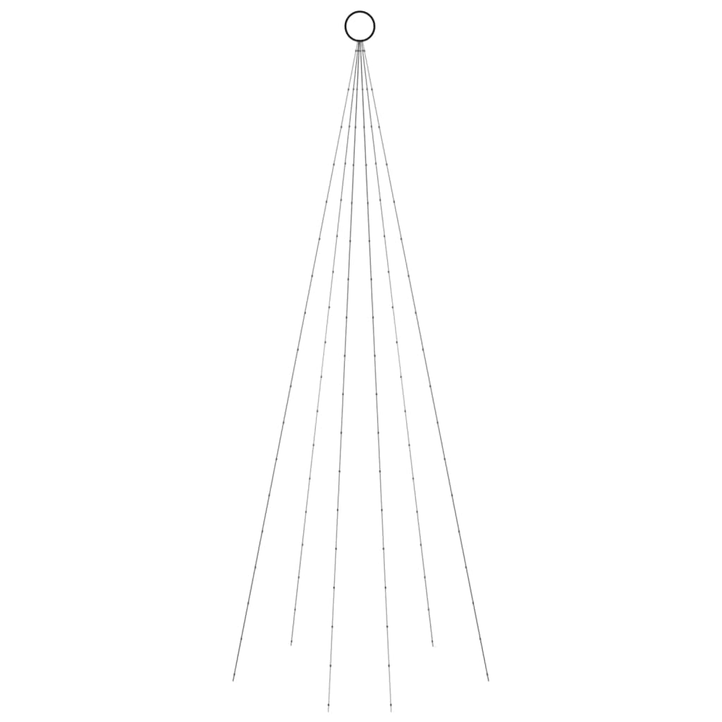 LED-Weihnachtsbaum für Fahnenmast Blau mit 108 LEDs 180 cm, energiesparende Weihnachtsbeleuchtung für Garten Balkon Terrasse, vielseitige Lichterkette mit Timer und Fernbedienung