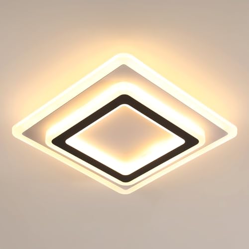 💡【Design alla Moda】La moderna lampadario led soffitto adotta un design geometrico creativo con forte effetto tridimensionale e senso della moda. Il corpo illuminante classico in bianco e nero ha un aspetto semplice e luminoso, che vi farà sentire molto a vostro agio