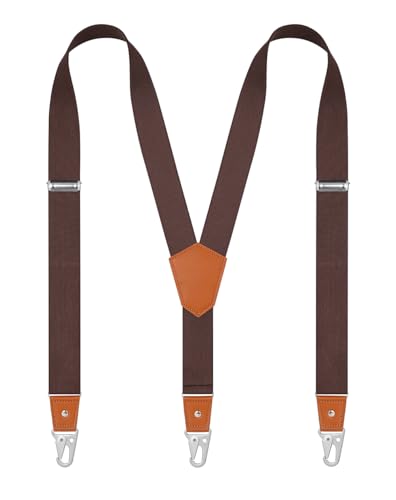 Image of Suspenders for Men Snap Hooks with 1.4 Inch Elastic Y-Back Adjustable
