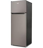 Commercial Cool CCR77LBS 7.7 Cu. Ft Freezer, Top Mount Fridge with Glass Shelves, Bottle Storage,...