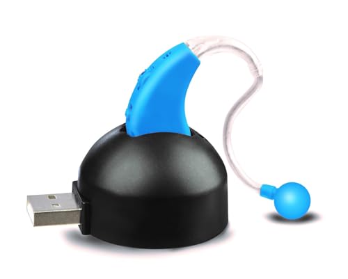 MSA Lil’ Listeners Sound Amplifier for Children | Rechargeable Ear Amplifier | Up to 40 Hours of Continuous Use | Sound Enhancer with Tips & Cleaning Brush - Blue