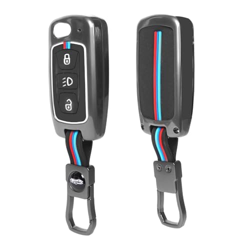 Image of Premium Metal Key Cover Compatible with Tata Tiago | Nexon | Altroz | Safari | Storme | Zest | Bolt | Tigor | Punch | Hexa 3 Button Flip Key