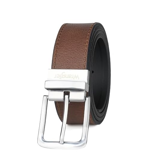 Wrangler Cinto masculino de couro torcido reversível casual diário para jeans, cáqui preto marrom, Preto, 44