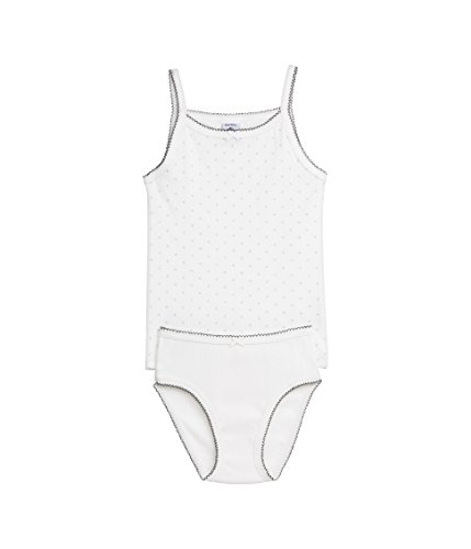 Petit Bateau Girls Two Piece Underwear White/Sequence Style 12190 Sizes 6-12 (Size 2 Style 12190 Girls)